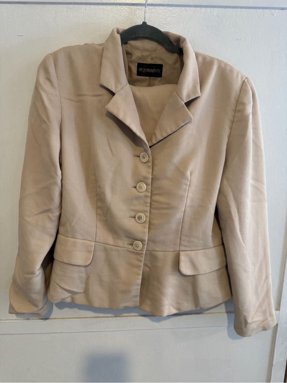 Requirements Women's Cream Blazer Jacket and Skirt